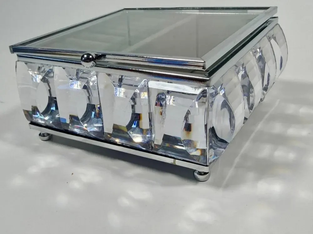 Crystal / Mirrored Jewelry Box — Ring Holder + Storage